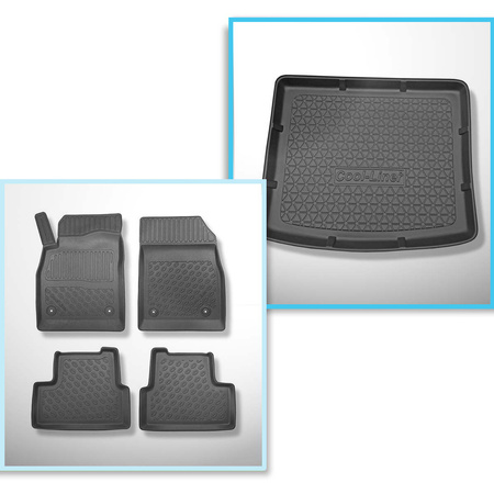 Conjunto de alfombrilla para maletero y alfombrillas para el interior del coche TPE PREMIUM para: Chevrolet Cruze Hatchback (08.2011-2016)