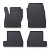 Alfombrillas de goma adecuadas para Ford Focus III Hatchback, Familiar, Berlina (2011-2018) - alfombras para coche - negro - 4 unidades