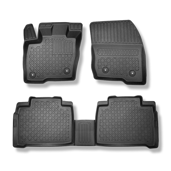Alfombrillas de TPE adecuadas para Ford S-Max II Monovolumen (09.2015-2023) - 5 o 7 plazas; sin la tercera fila - alfombras para coche