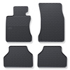 Alfombrillas de goma adecuadas para BMW 5 E60, E61 Berlina, Touring (2003-2010) - alfombras para coche - negro - 4 unidades