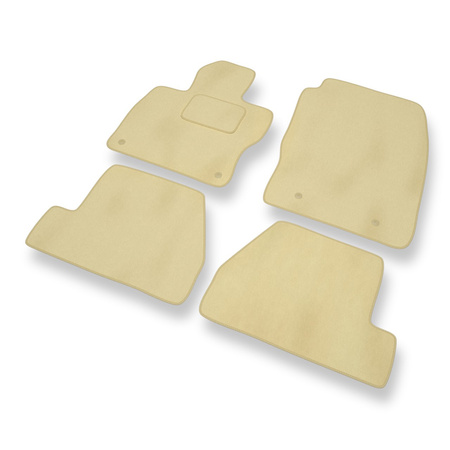 Alfombrillas de Velour adecuadas para Ford Focus III (2010-2018) - alfombras para coche - Premium color beige