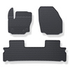 Alfombrillas de goma adecuadas para Ford S-Max I Monovolumen (2006-2015) - alfombras para coche - negro - 3 unidades