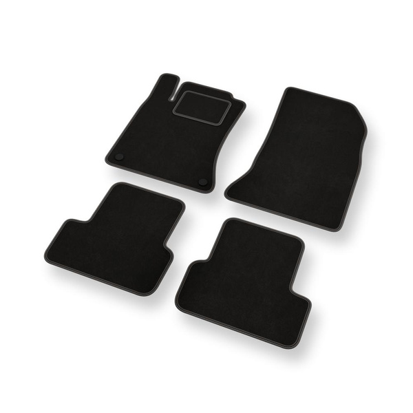 Alfombrillas de Velour adecuadas para Mercedes-Benz CLA I C117 Coupé, Shooting Brake (2013-2019) - alfombras para coche - Premium color negro