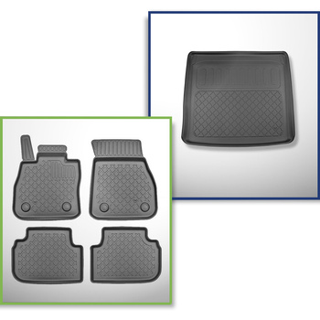 Conjunto de alfombrilla para maletero y alfombrillas para el interior del coche 