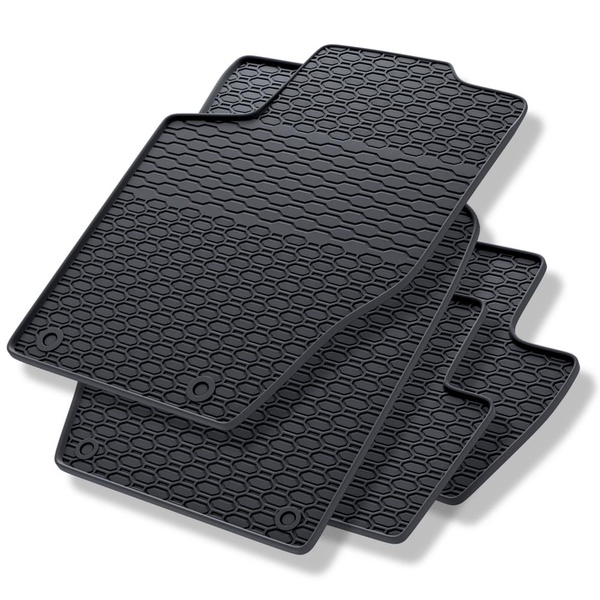 Alfombrillas de goma adecuadas para Peugeot 307 I Break, Hatchback, Cabrio, Berlina, SW (2001-2007) - alfombras para coche - negro - 4 unidades
