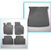 Conjunto de alfombrilla para maletero y alfombrillas para el interior del coche TPE PREMIUM para: Seat Alhambra II Furgonetaeta (09.2010-03.2022) - 5 plazas; 3a fila abatible