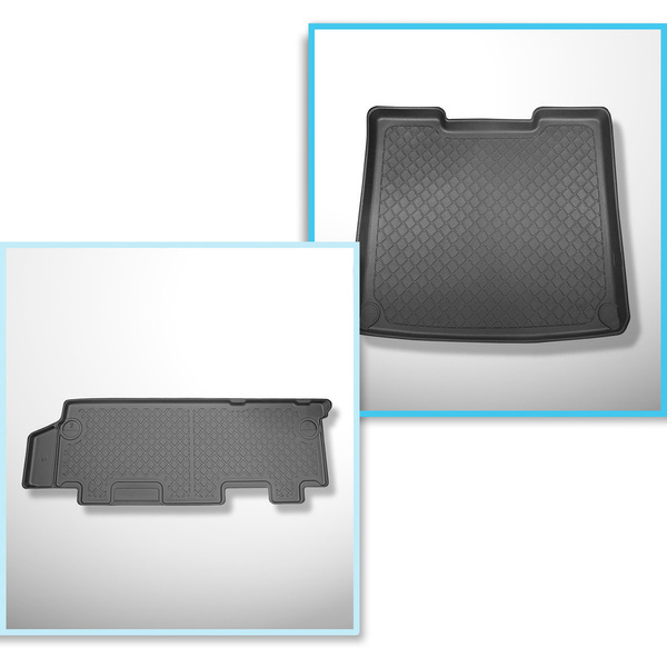 Conjunto de alfombrilla para maletero y alfombrillas para el interior del coche TPE para: Volkswagen Caravelle T5 Furgonetaeta (2003-05.2015) - distancia larga entre ejes; tras la tercera fila de asientos; segunda fila
