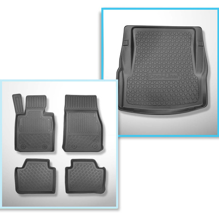 Conjunto de alfombrilla para maletero y alfombrillas para el interior del coche TPE PREMIUM para: BMW 3 F30 Berlina (01.2012-02.2019) - sin X-drive