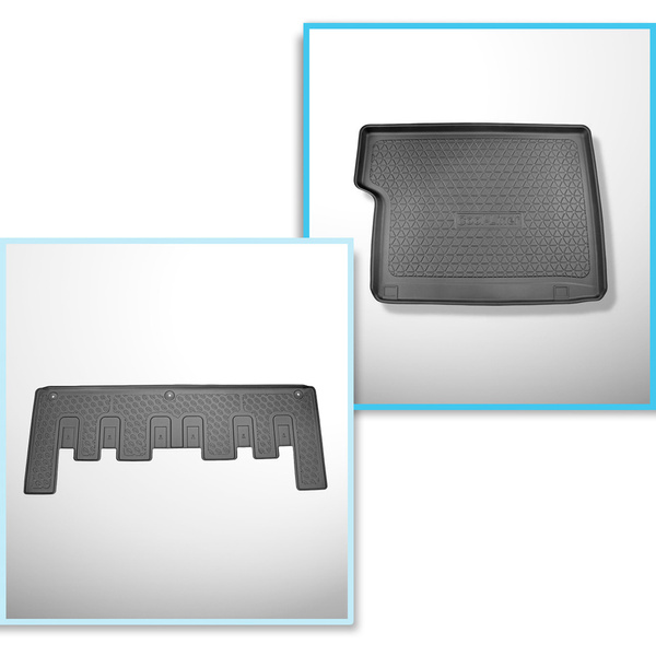 Conjunto de alfombrilla para maletero y alfombrillas para el interior del coche TPE para: Ford Tourneo Custom Furgonetaeta (02.2018-06.2023)