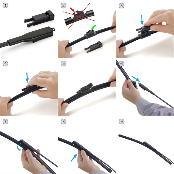 Escobillas limpiaparabrisas para la luna delantera para Mercedes-Benz CLA C117, X117 Coupé, Shooting Brake (12.2012-06.2015) - escobillas plana