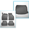 Conjunto de alfombrilla para maletero y alfombrillas para el interior del coche TPE PREMIUM para: Seat Leon III 5F Hatchback (11.2012-02.2020) - parte inferior del maletero; sin base doble en el maletero
