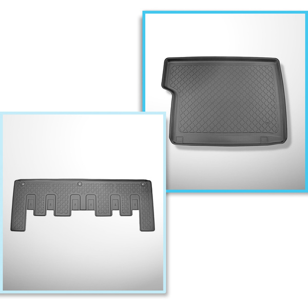 Conjunto de alfombrilla para maletero y alfombrillas para el interior del coche TPE para: Ford Tourneo Custom Furgonetaeta (02.2018-06.2023)