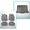 Conjunto de alfombrilla para maletero y alfombrillas para el interior del coche TPE para: Dacia Sandero III DJF Hatchback (01.2021-....) - maletero inferior; sin doble suelo de maletero