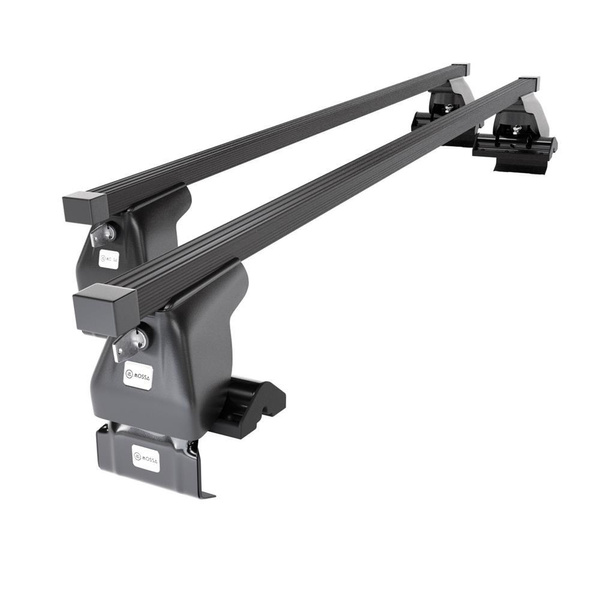 Portaequipajes de techo adecuadas para Audi A6 C6 Sedan (2004-2010) - baca negra para coche - barras para techo de coche - sin puntos de montaje - acero