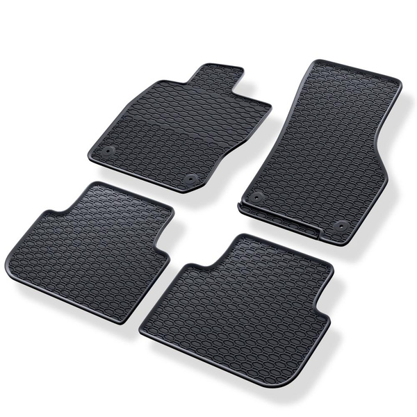 Alfombrillas de goma adecuadas para Volkswagen Golf VIII eTSI MHEV Variant (2020-....) - alfombras para coche - negro - 4 unidades