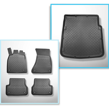 Conjunto de alfombrilla para maletero y alfombrillas para el interior del coche TPE para: Audi A7 C7 Sportback (09.2010-01.2018)