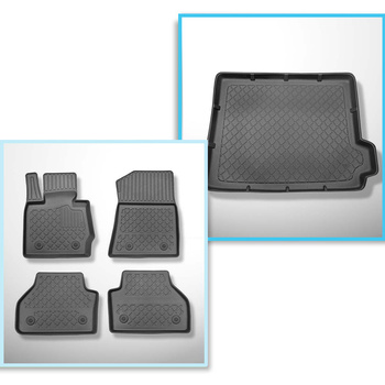 Conjunto de alfombrilla para maletero y alfombrillas para el interior del coche TPE para: BMW X3 F25 SAV (11.2010-10.2017)