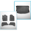 Conjunto de alfombrilla para maletero y alfombrillas para el interior del coche TPE para: Toyota Yaris III Hatchback (09.2011-08.2020) - maletero superior; también para híbridos