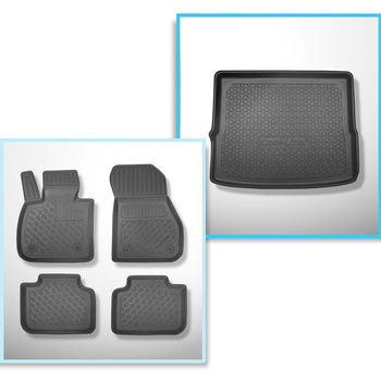 Conjunto de alfombrilla para maletero y alfombrillas para el interior del coche TPE PREMIUM para: BMW X1 F48 SAV (10.2015-09.2022) - asiento trasero corredizo (atrás - adelante); no adecuado para versión Plug-in híbrida