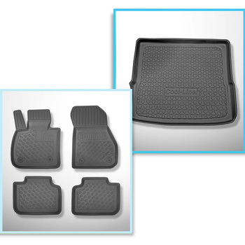 Conjunto de alfombrilla para maletero y alfombrillas para el interior del coche TPE PREMIUM para: BMW X1 F48 SAV (10.2015-09.2022) - asiento trasero fijo / no corredizo; no adecuado para versión Plug-in híbrida