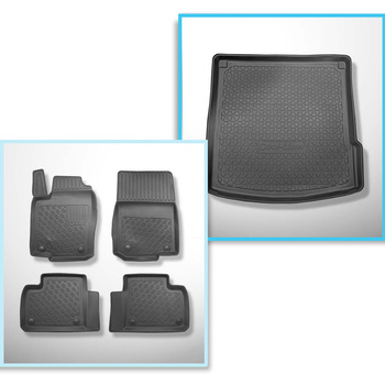 Conjunto de alfombrilla para maletero y alfombrillas para el interior del coche TPE PREMIUM para: Mercedes-Benz GLE Coupé (08.2015-10.2019)
