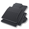 Alfombrillas de goma adecuadas para BMW 5 F10, F11 Berlina, Touring (2013-2017) - alfombras para coche - negro - 4 unidades