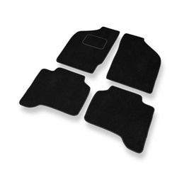 Alfombrillas de Velour adecuadas para Mitsubishi L200 III (2001-2006) - alfombras para coche - Premium color negro