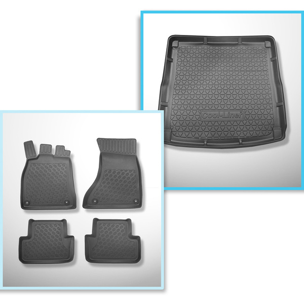 Conjunto de alfombrilla para maletero y alfombrillas para el interior del coche TPE para: Audi A4 B8 Avant (04.2008-10.2015) - también para versión Quattro