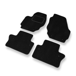 Alfombrillas de Velour adecuadas para Volvo V60 I Familiar (2010-2018) - alfombras para coche - Premium color negro