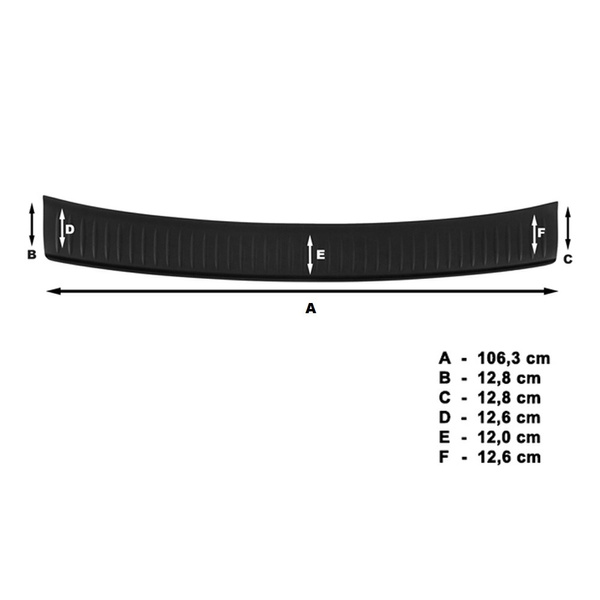 Protector negro en el parachoques trasero Toyota Auris I Hatchback (5 puertas) - (2010-2012)