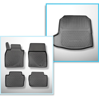 Conjunto de alfombrilla para maletero y alfombrillas para el interior del coche 