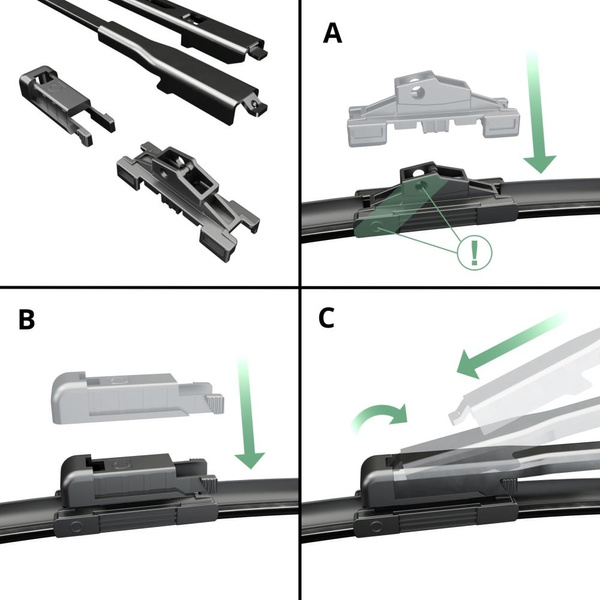 Escobillas limpiaparabrisas para la luna delantera para Audi A3 RS3 8P Hatchback (01.2011-12.2012) - escobillas plana