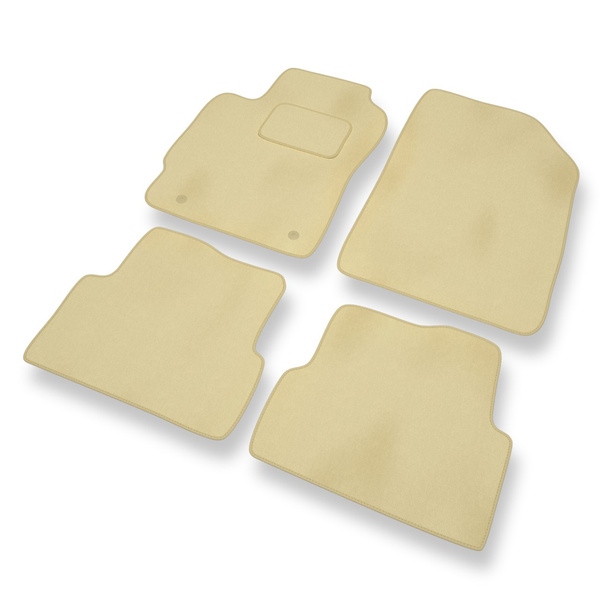 Alfombrillas de Velour adecuadas para Chevrolet Aveo II T300 Berlina (2011-2020) - alfombras para coche - Premium color beige