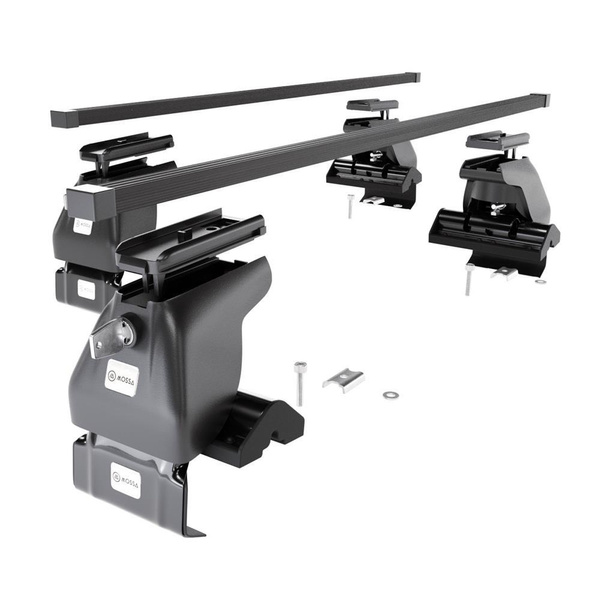 Portaequipajes de techo adecuadas para Kia Spectra Berlina (2004-2009) - baca negra para coche - barras para techo de coche - sin puntos de montaje - acero