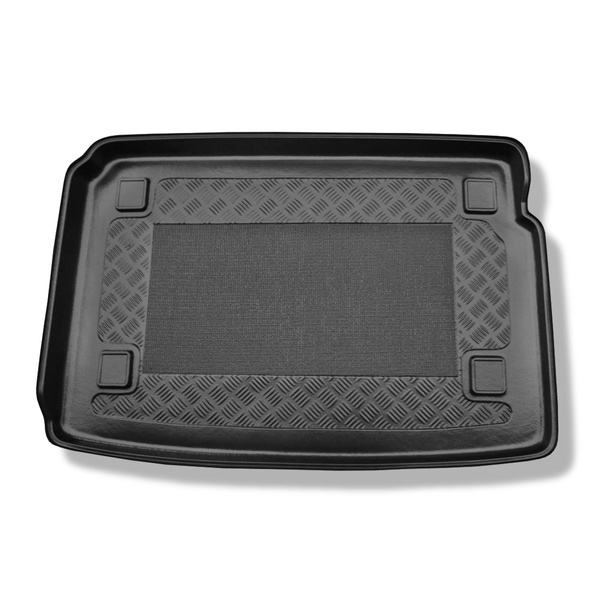 Alfombra para maletero adecuada para Peugeot Bipper Tepee Furgoneta (06.2008-04.2016) - Protector maletero - Alfombrilla maletero antideslizante - 5 plazas; chapa en las paredes del maletero