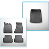 Conjunto de alfombrilla para maletero y alfombrillas para el interior del coche TPE para: Audi A6 C7 Avant (09.2011-08.2018) - modelos con sistema de riel en el maletero; también para versión Quattro