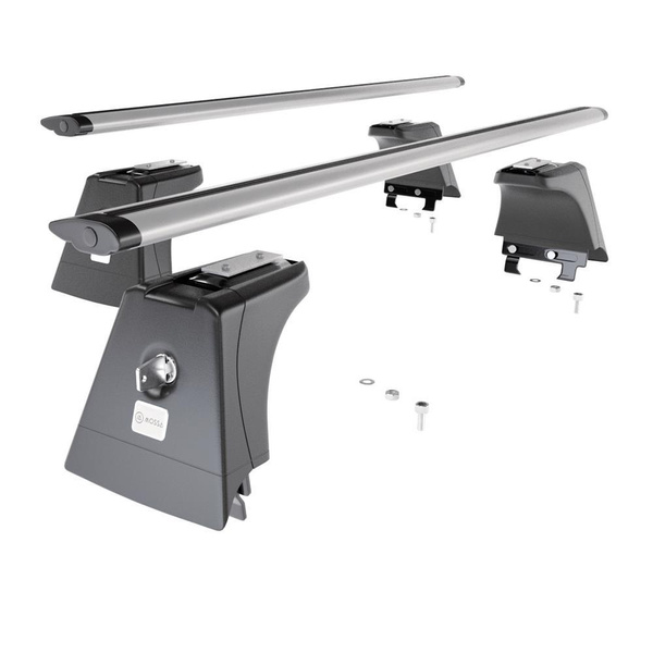 Portaequipajes de techo adecuadas para Opel Corsa E Hatchback (2015-2019) - baca plata para coche - barras para techo de coche - puntos de montaje - aluminio