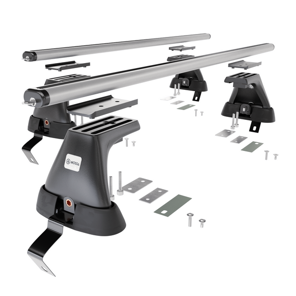 Portaequipajes de techo adecuadas para Fiat Bravo Hatchback (2007-2014) - baca plata para coche - barras para techo de coche - sin puntos de montaje - aluminio