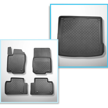 Conjunto de alfombrilla para maletero y alfombrillas para el interior del coche TPE para: Mercedes-Benz Classe M W166 SUV (11.2011-05.2015)