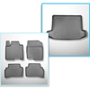 Conjunto de alfombrilla para maletero y alfombrillas para el interior del coche TPE para: Hyundai Tucson III NX4 SUV (12.2020-....) - maletero superior; suelo móvil en la posición superior; compartimiento derecho desmonable en los modelos con subwoofer; t