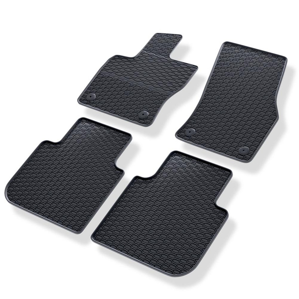 Alfombrillas de goma adecuadas para Volkswagen Tiguan Allspace SUV (2017-....) - alfombras para coche - negro - 4 unidades
