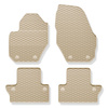Alfombrillas de goma adecuadas para Volvo V60 I Familiar (2010-2018) - alfombras para coche - beige - 4 unidades