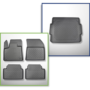 Conjunto de alfombrilla para maletero y alfombrillas para el interior del coche 