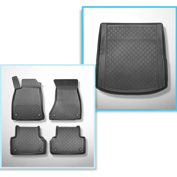 Conjunto de alfombrilla para maletero y alfombrillas para el interior del coche TPE para: Audi A5 B9 Coupé (10.2016-2024)