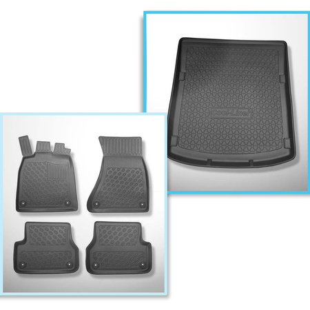 Conjunto de alfombrilla para maletero y alfombrillas para el interior del coche TPE PREMIUM para: Audi A6 C7 Sedan (03.2011-05.2018) - también versión Quattro