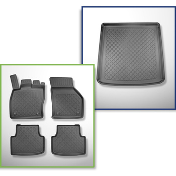 Conjunto de alfombrilla para maletero y alfombrillas para el interior del coche 