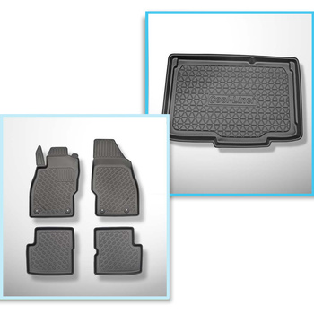 Conjunto de alfombrilla para maletero y alfombrillas para el interior del coche TPE PREMIUM para: Opel Corsa D Hatchback (2006-11.2014) - parte inferior del maletero