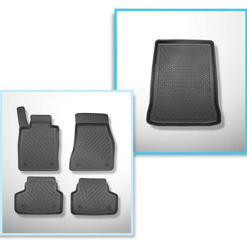 Conjunto de alfombrilla para maletero y alfombrillas para el interior del coche TPE PREMIUM para: BMW 5 G30 Berlina (02.2017-....) - X-drive; Tracción en 2 ruedas; no adecuado para versión híbrida