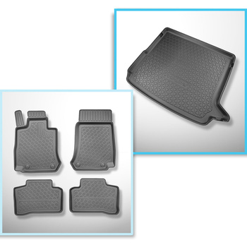 Conjunto de alfombrilla para maletero y alfombrillas para el interior del coche 