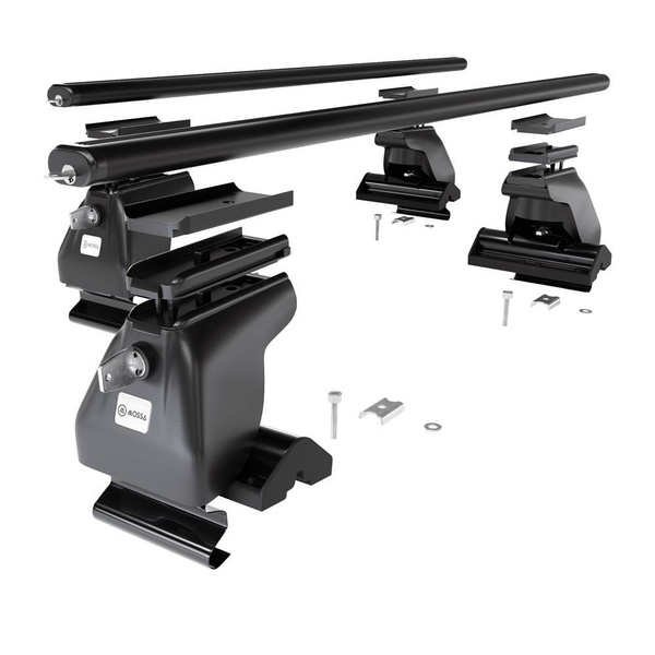 Portaequipajes de techo adecuadas para Ssangyong Musso SUV (1993-2005) - baca negra para coche - barras para techo de coche - sin puntos de montaje - aluminio